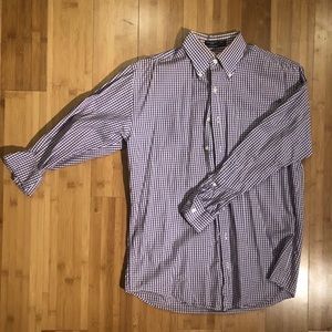 Nautica Purple Gingham Dress Shirt